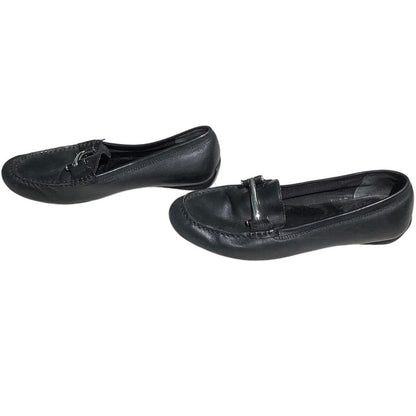 Ralph Lauren Christiana Black Leather Flats Women’s 10B – Dress, Classic, Comfy