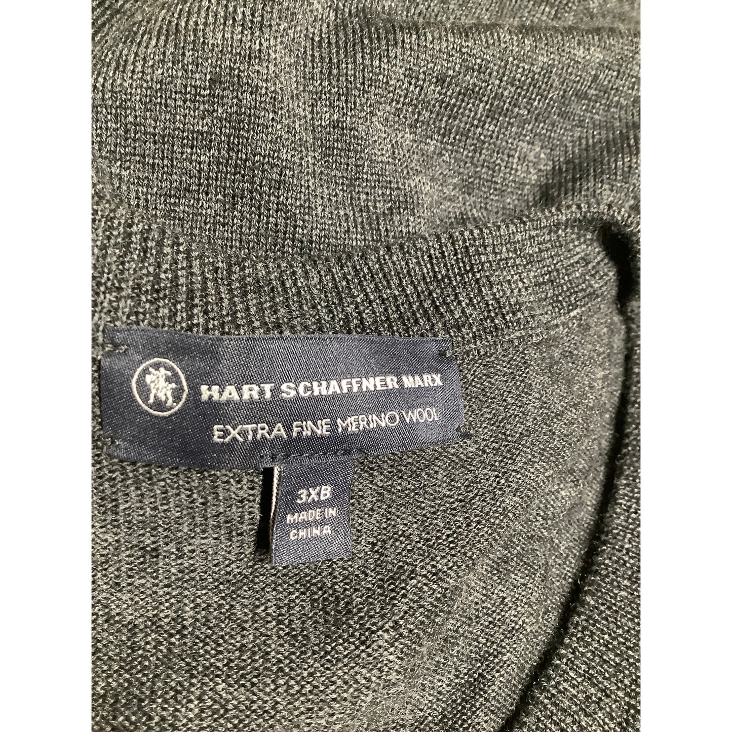 Hart Schaffner Marx Men's Grey Merino Wool Sweater Vest 3XB Minimalist Comfy