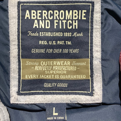 Abercrombie & Fitch Men’s Gray Puffer Jacket Large – Down Fill, Warm, Hooded