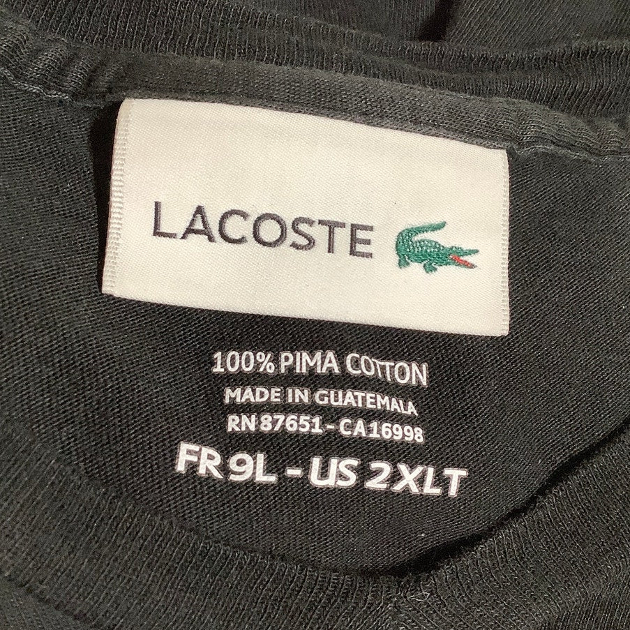 Lacoste Men's Black T-Shirt 100% Pima Cotton 2X Minimalist, Casual, Comfortable