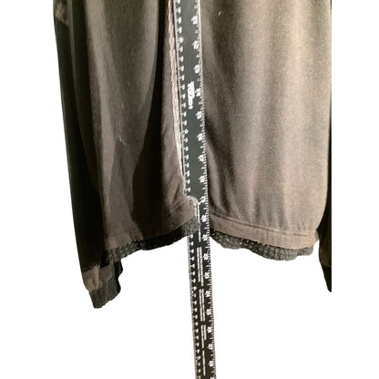 POL Black Embroidered V-Neck Long Sleeve Top Women’s Size S— Boho, Casual, Flowy
