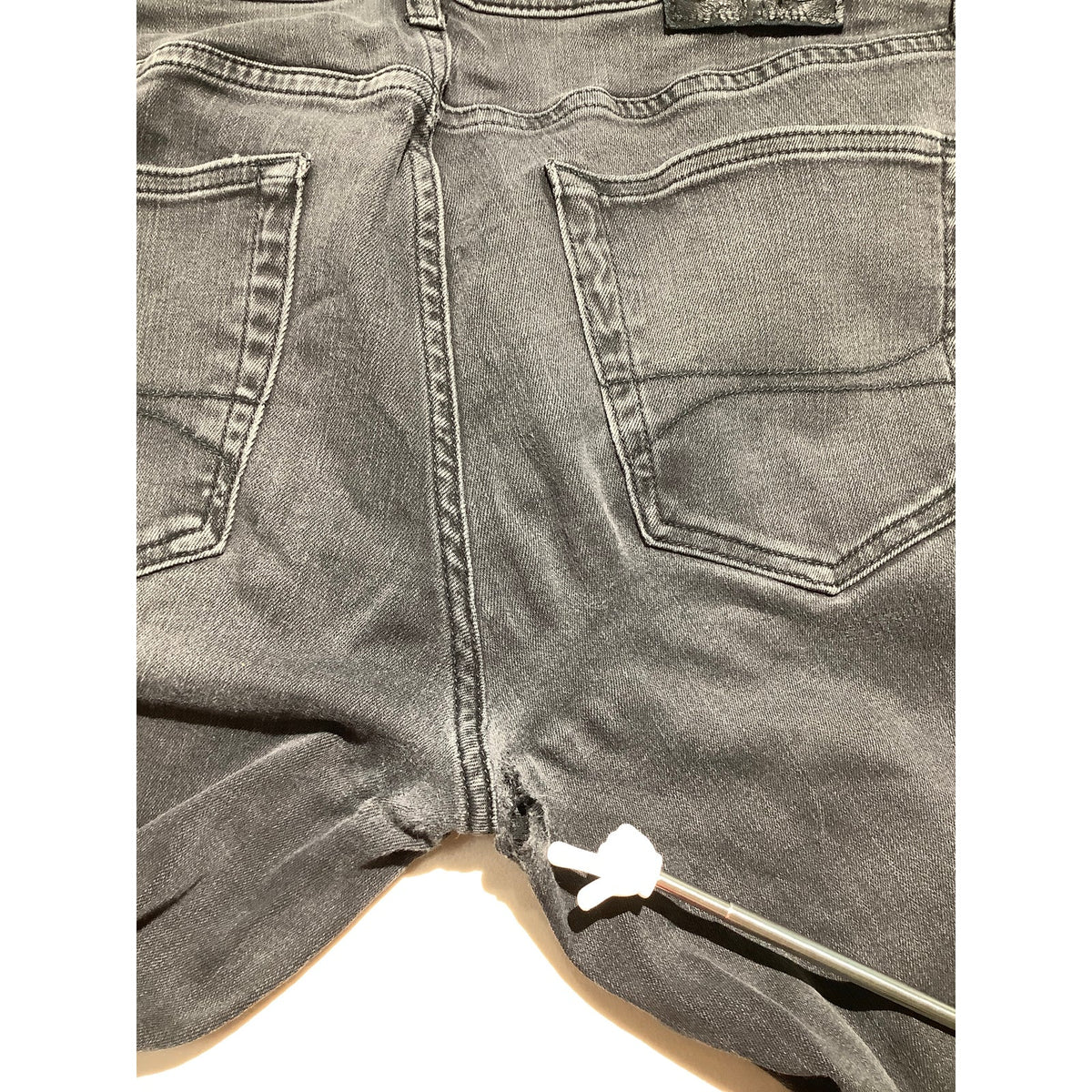 Hollister Men's 33x32 Black Slim Straight Jeans Distressed Tear