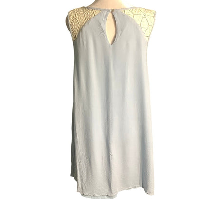 Entro Lace Trim Sleeveless Dress Women’s S Light Blue — Boho, Casual, Summer