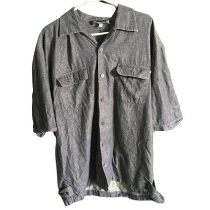 Michael Irvin Blue Collared Shirt Mens XL – Casual, Retro, Workwear