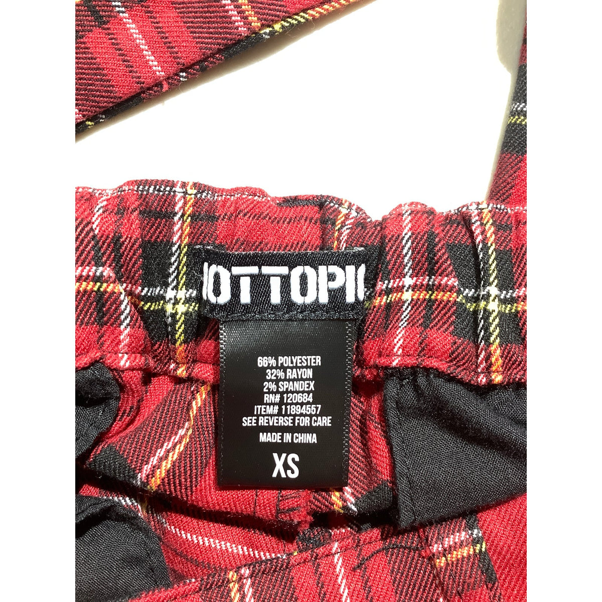 Hot Topic Women's XS Red Plaid Cropped Ankle Pants Punk Goth Trousers