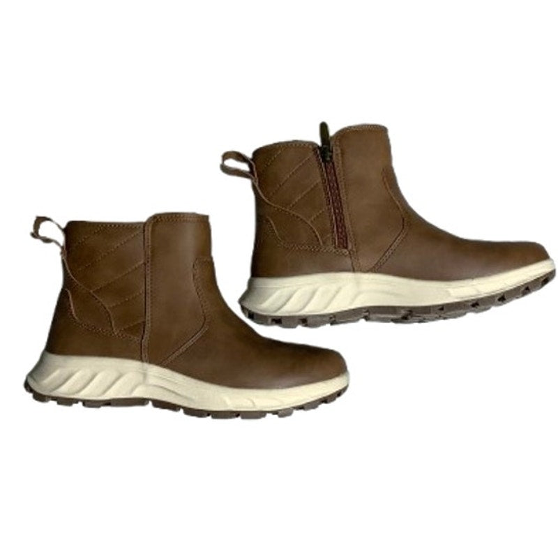 Khombu Brown Faux Fur Side Zip Boots Women’s 7M — Winter, Outdoor, Casual