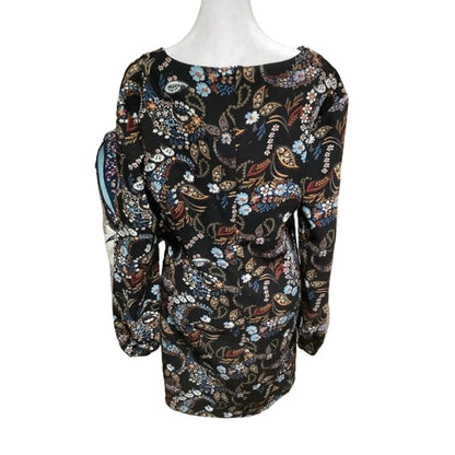 WAYF Black Long Sleeve Dress, Size M - Boho, Floral, Versatile