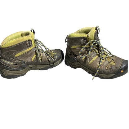 Keen Women’s Hiking Boots Size 6.5 — Brown/Yellow, Gypsum Mid, Leather Trail