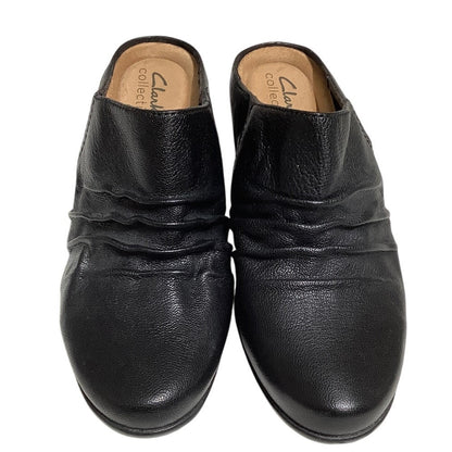 Clarks Women's Black Slip-On Booties - Size 6 - Casual, Comfortable, Ankle Boots
