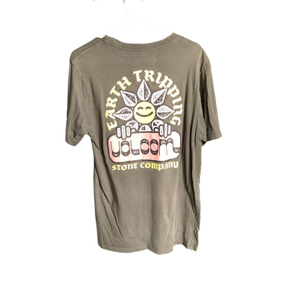 Volcom Men's M Olive Green 100% Cotton Smiley Flower Logo T-Shirt