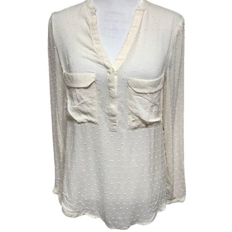 Maeve Cream Long Sleeve Top, Size 0, Boho, Feminine, Everyday Wear