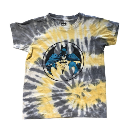 Batman Yellow Gray Tie-Dye T-Shirt Size 5 - Streetwear, Kidcore, Retro
