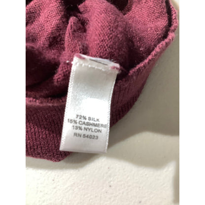 Banana Republic Burgundy Sweater Men’s Size L – V-Neck, Lightweight, Silk Blend