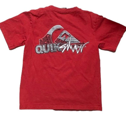 Quiksilver Surf Graphic T-Shirt Red Kids Size Medium — Casual, Skate, Surf Style