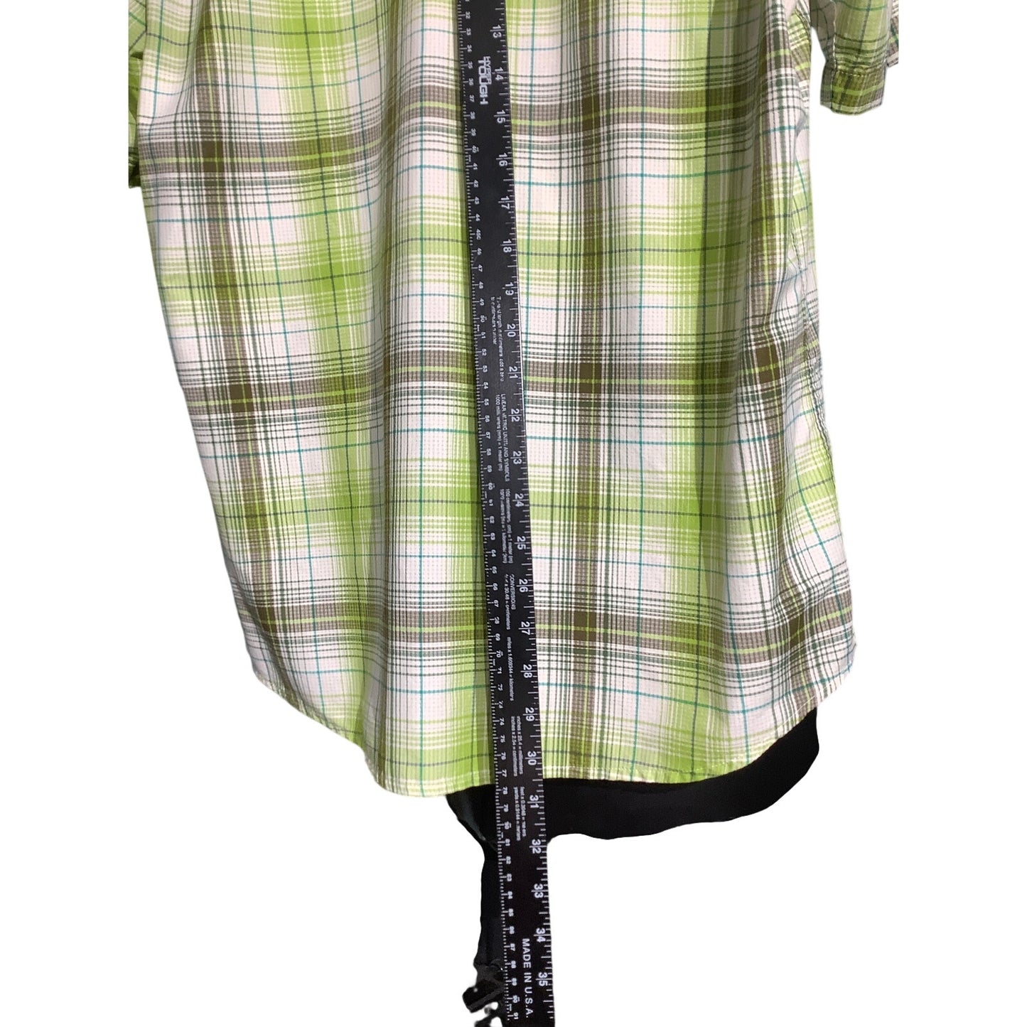 Marmot Green White Plaid Button Down Shirt Men’s L — Outdoor, Hiking, Gorpcore