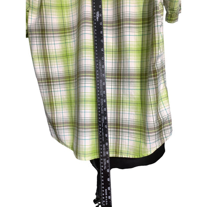 Marmot Green White Plaid Button Down Shirt Men’s L — Outdoor, Hiking, Gorpcore