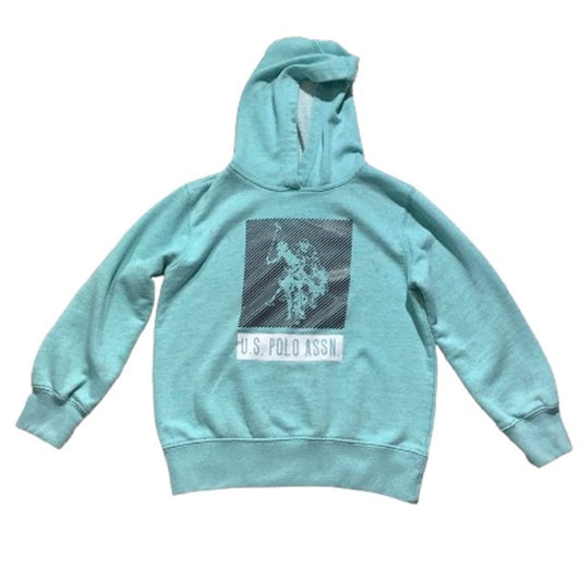U.S. Polo Assn. Teal Hoodie Child Size 8 – Casual, Graphic, Pullover