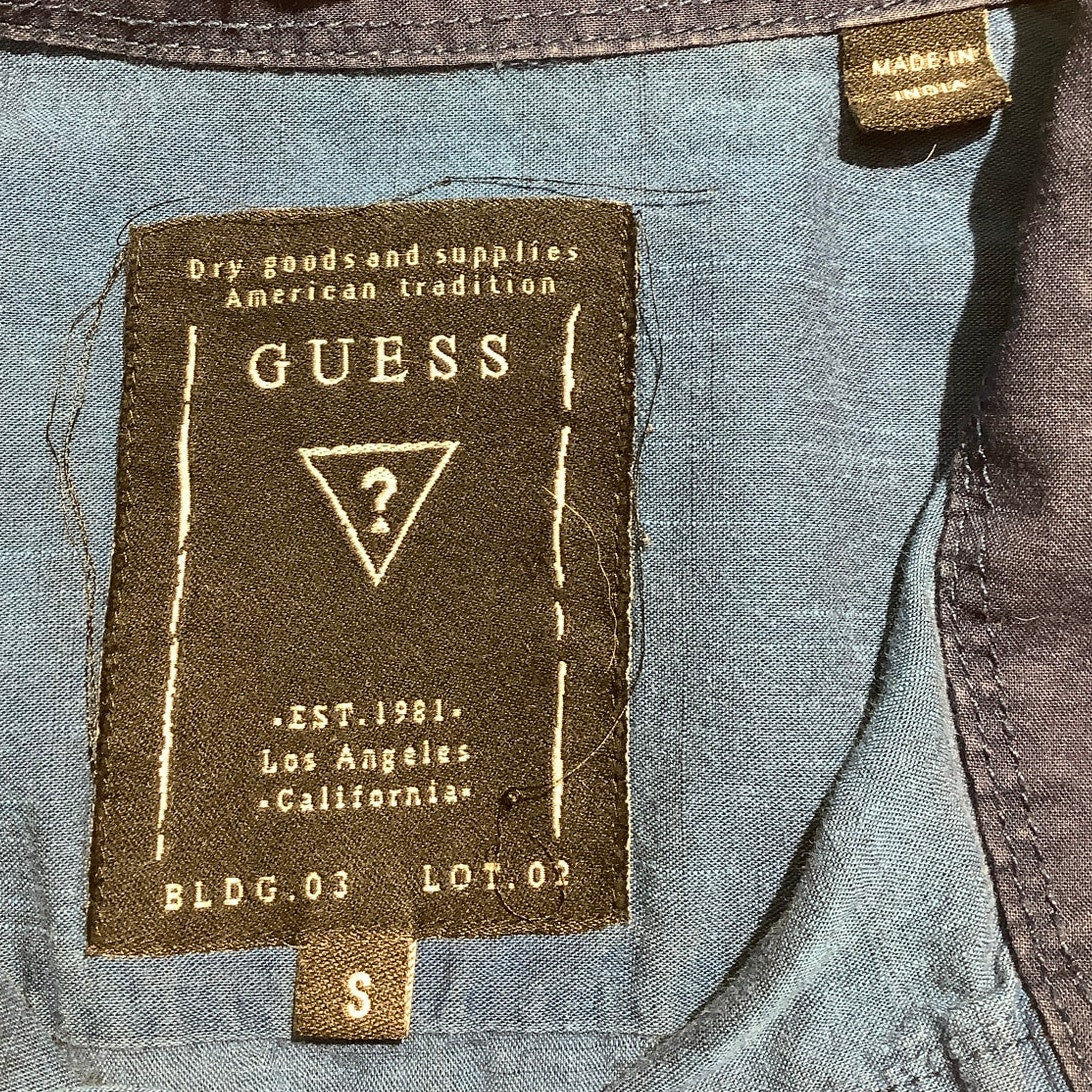 Guess Blue 100% Cotton Popover Shirt Men’s S — Casual, Preppy, Coastal