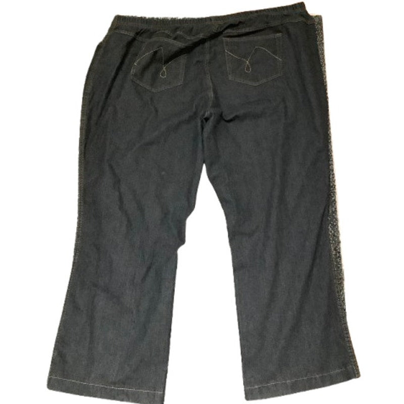 JMS Black Denim Pull-On Bootcut Pants, 4X (26W/28W) - Comfy, Versatile, Casual