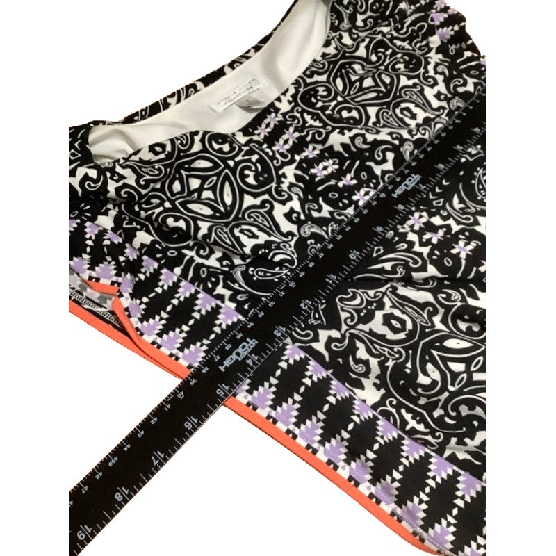 London Style Collection Black White Multicolor Dress, Size 6, Bohemian, Ethnic, Geometric