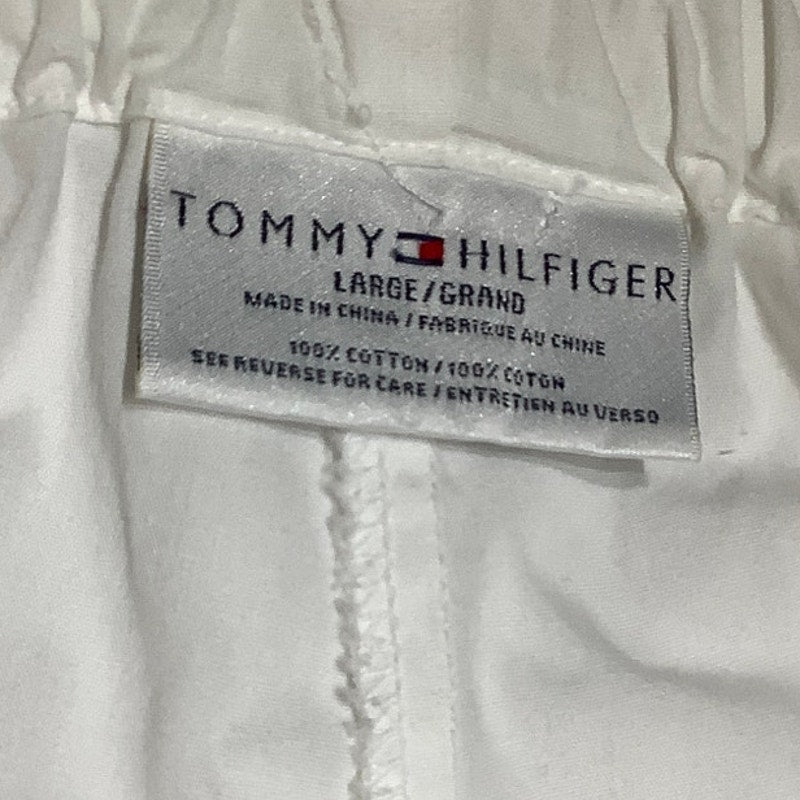 Tommy Hilfiger White Drawstring Pants Sz L - Coastal, Relaxed, Casual