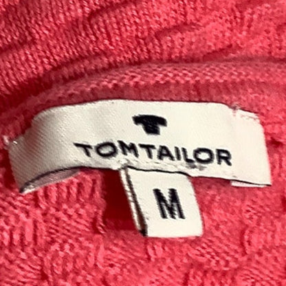 TOM TAILOR Pink Textured Knit Sweater Size M - Preppy, Cozy, Minimalist