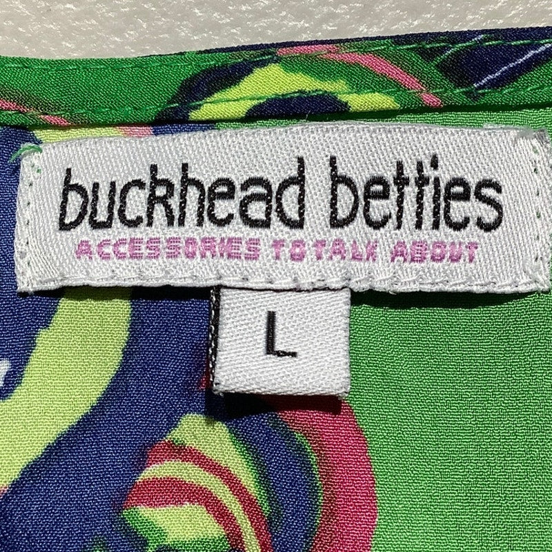 Buckhead Betties Green Floral Sheath Dress Women’s LG – Resort, Boho, Cover-Up