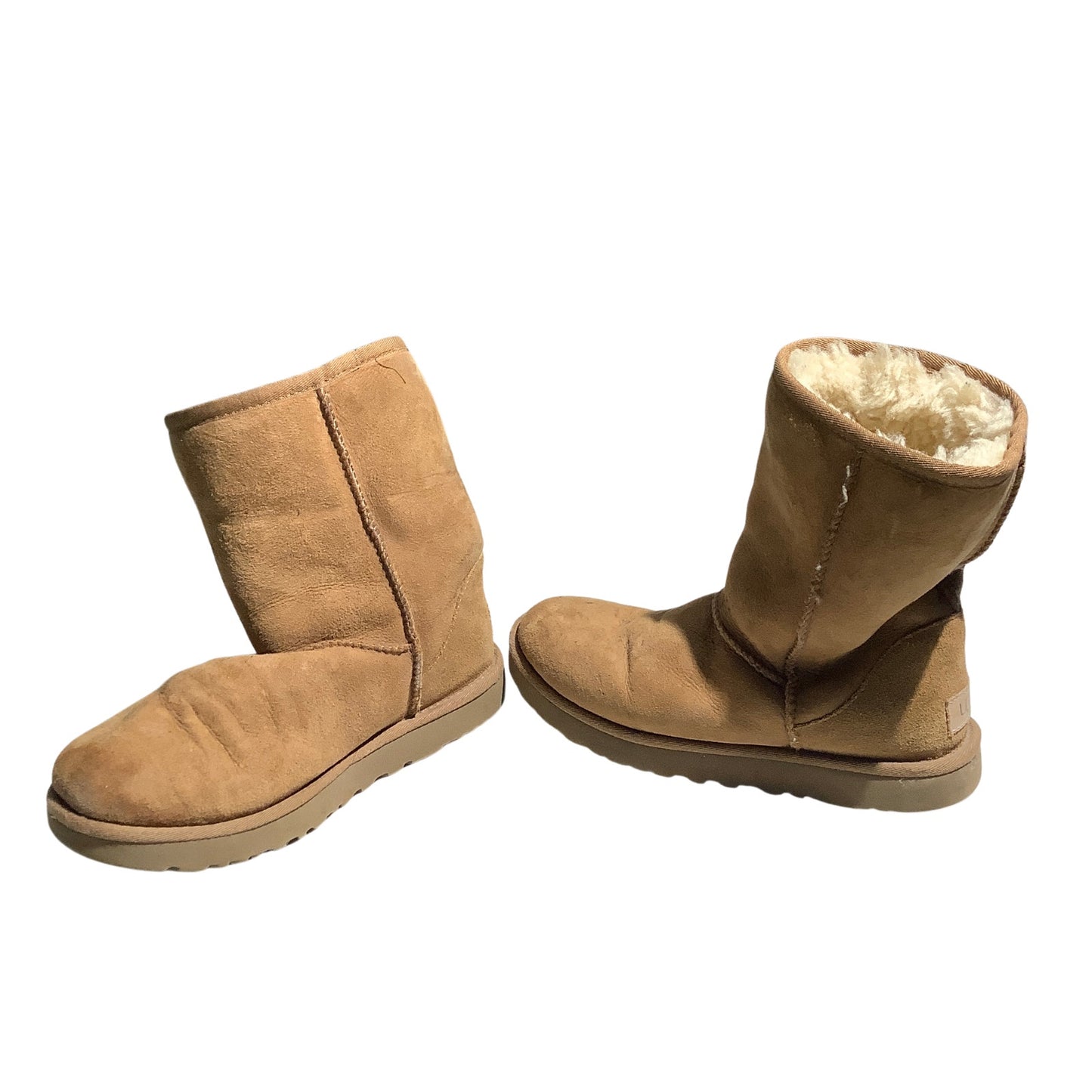 UGG Chestnut Suede Sheepskin Lined Boots Women 7 — Cozy, Winter, Classic