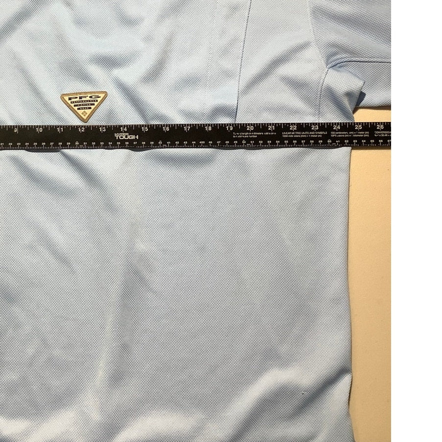 Columbia PFG Polo Shirt Men’s XXL Light Blue — Fishing, Performance, Casual