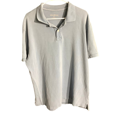 Eddie Bauer Men's XL Light Blue 100% Cotton Performance Polo Outdoor