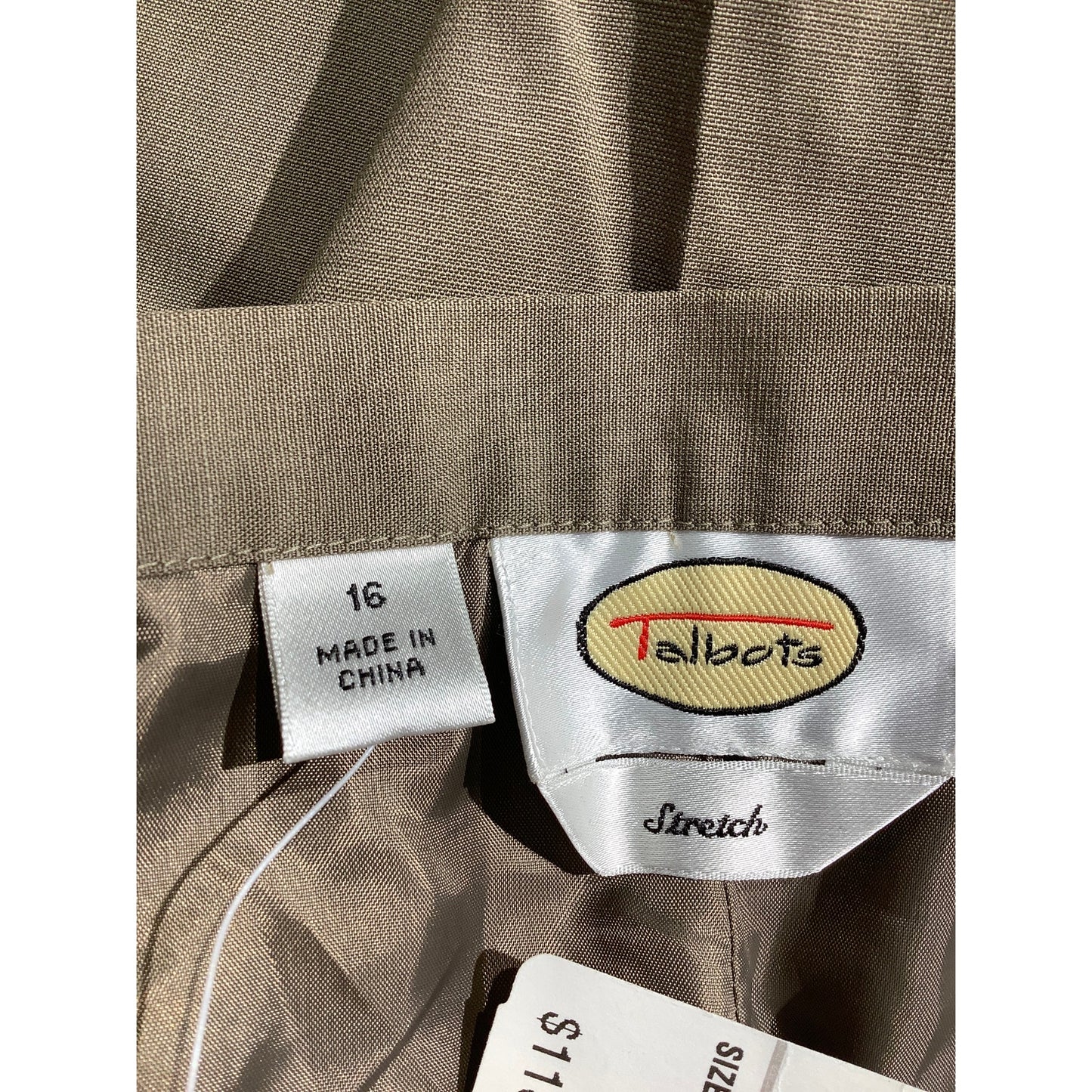 Talbots Light Brown Dress Slacks Women 14 — Silk Blend, Career, Classic