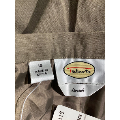 Talbots Light Brown Dress Slacks Women 14 — Silk Blend, Career, Classic