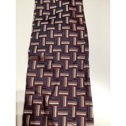 Today's Man Made in Italy 100% Silk Tie Geometric Pattern Classic, Elegant