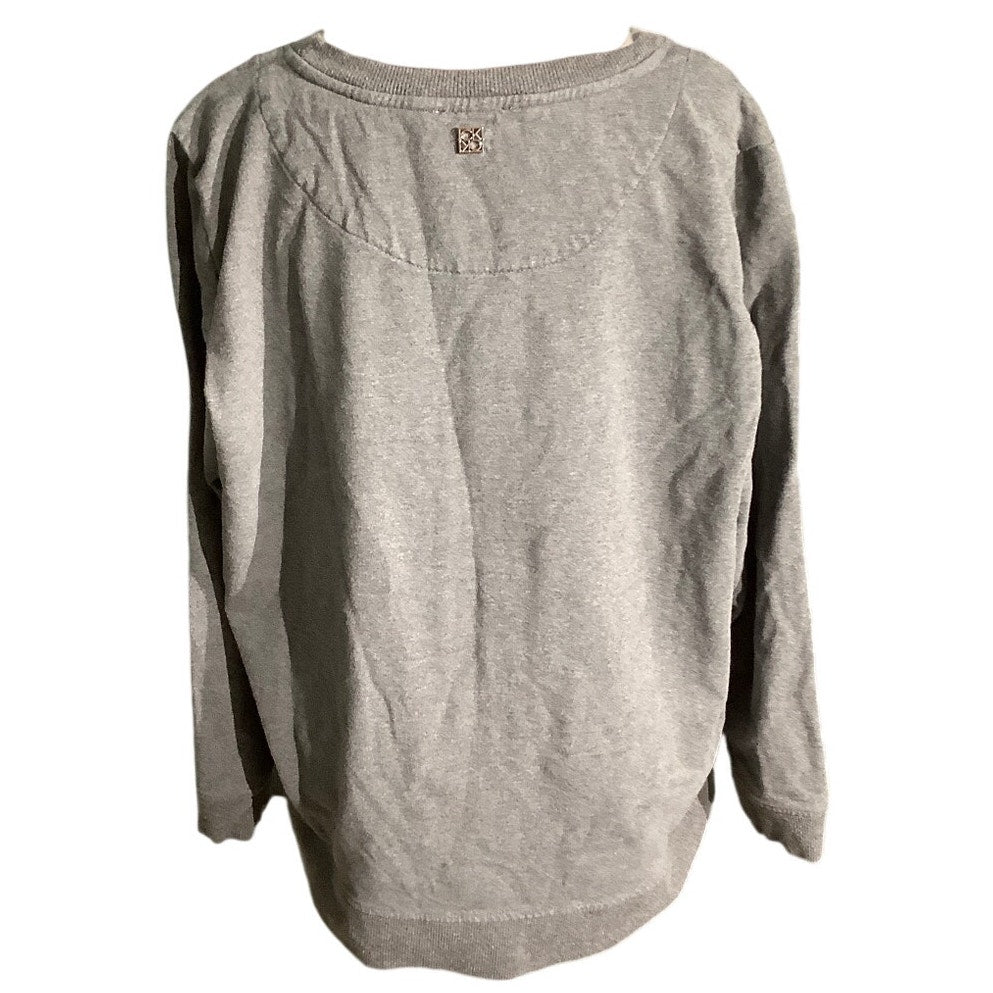 Calvin Klein Gray Rhinestone Logo Sweater Women’s XL — Y2K, Glam, Athleisure