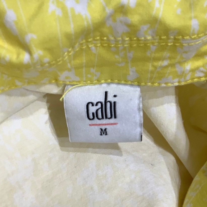 Cabi Yellow and White Button-Up Jacket Medium - Preppy, Spring, Streetwear