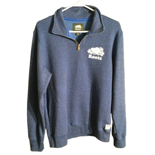 Roots Light Blue 1/4 Zip Pullover Size S – Athleisure, Minimalist, Cozy