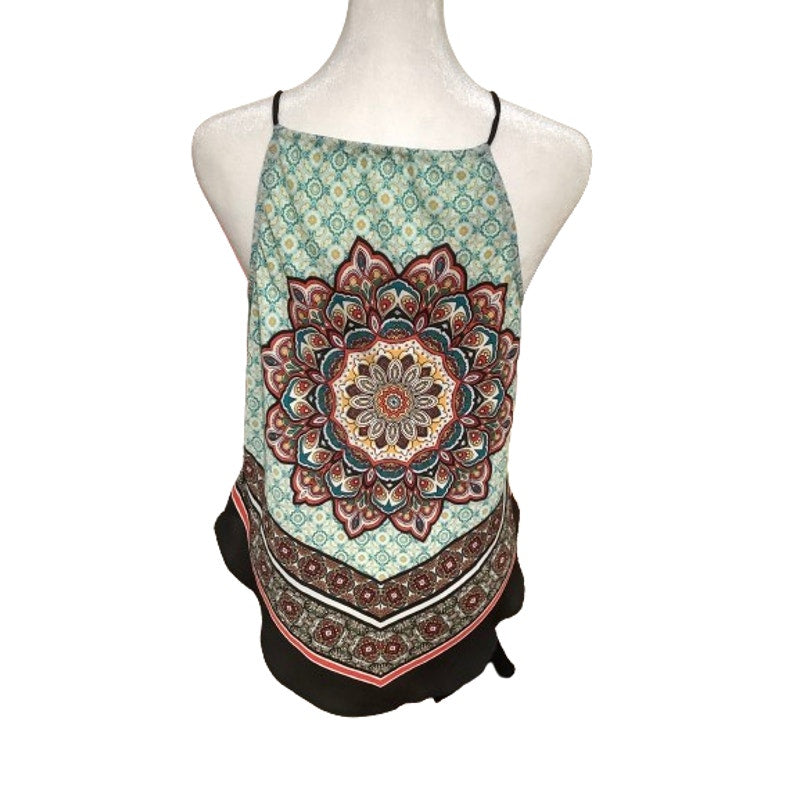 I.N. San Francisco Multicolor Mandala Print Tank Top Sz M Summer Boho Festival