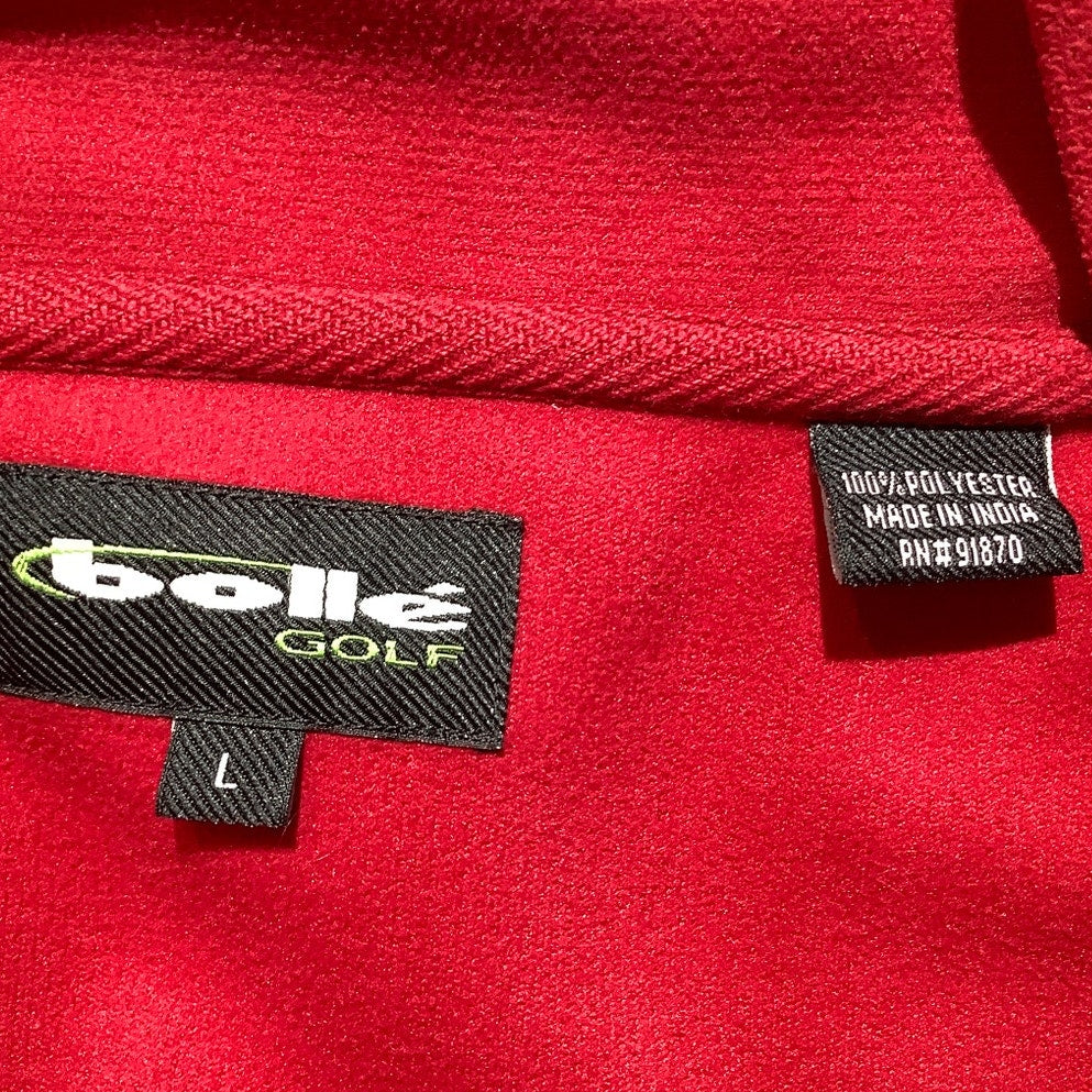 Bollé Golf Pullover Men’s Size LG – Red, 1/4 Zip, Short Sleeve