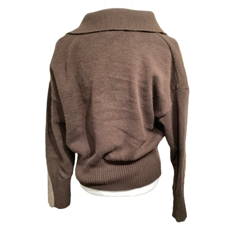 TRUTH by Republic Brown Cropped Sweater M - Minimalist, Chic, Cozy