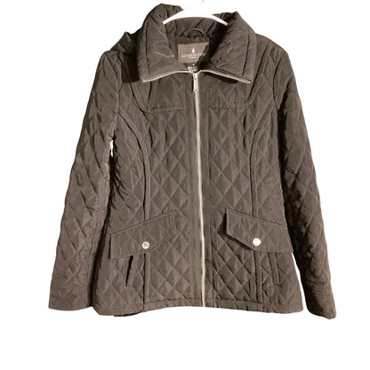 London Fog Black Quilted Jacket Women’s Small — Classic, Preppy, Minimalist