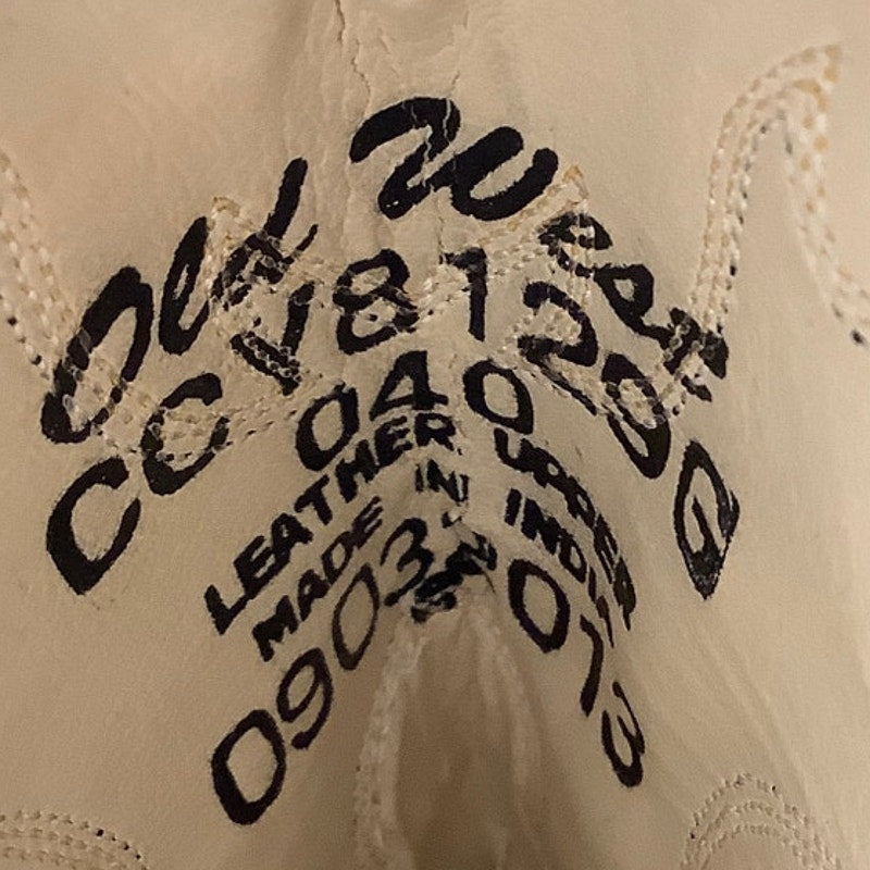 Old West Brown Leather Cowboy Boots Child Size 7.5 — Western, Rodeo, Classic