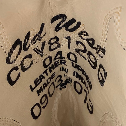 Old West Brown Leather Cowboy Boots Child Size 7.5 — Western, Rodeo, Classic