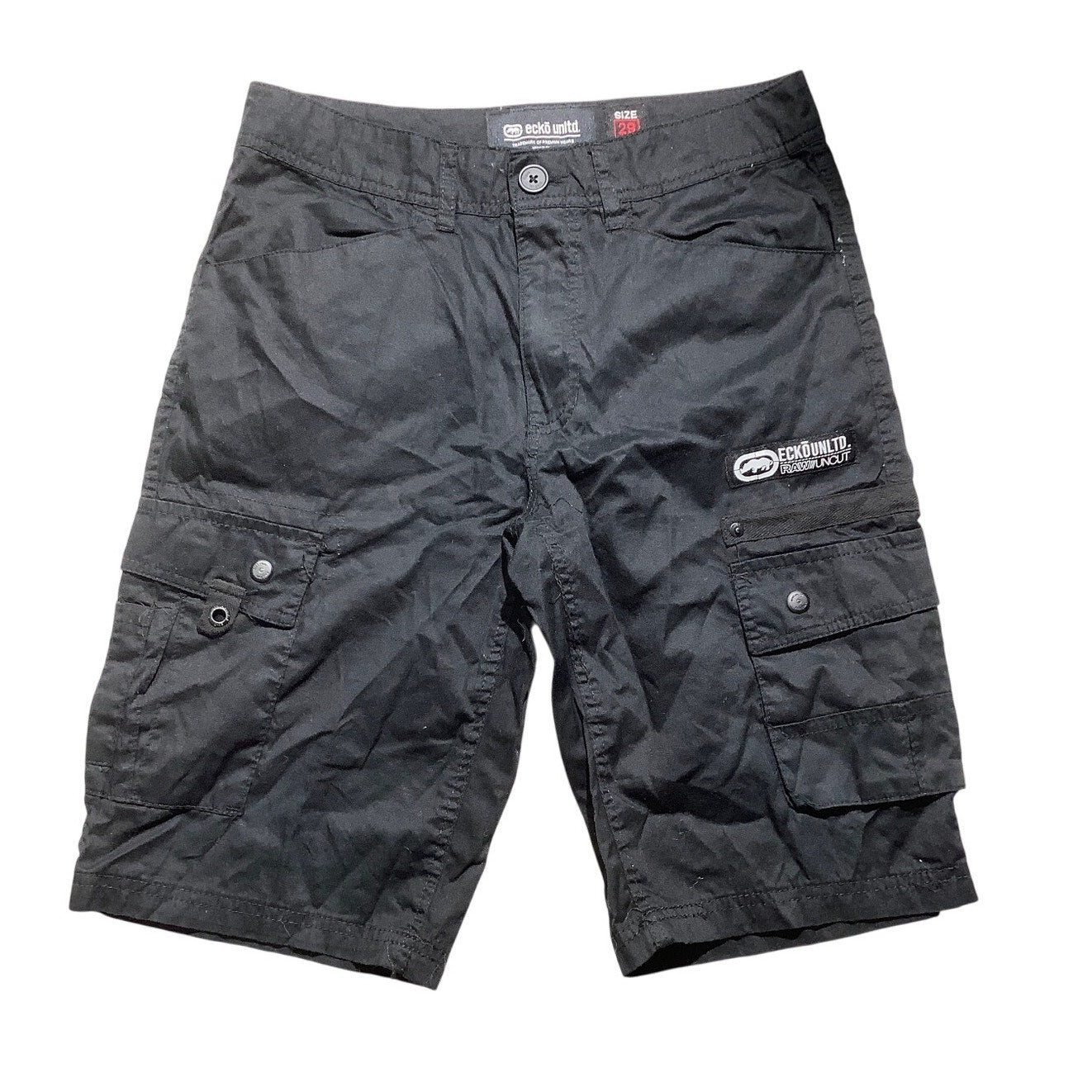 Ecko Unltd Black Cargo Shorts Men’s Size 29 – Streetwear, Utility, Raw Cut