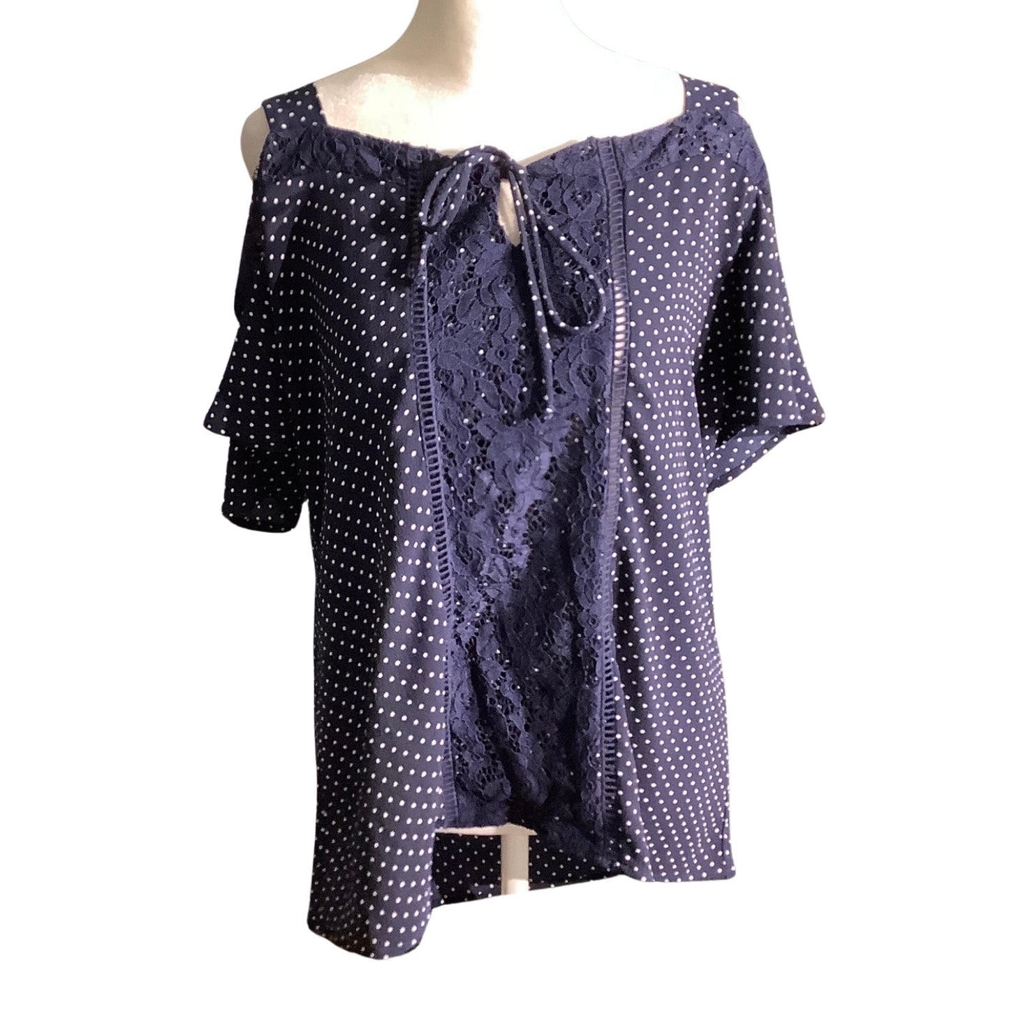 PerSeption Concept  Blouse Women’s Size Med — Crochet Trim, Off Shoulder, Flowy