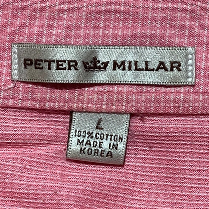 Peter Millar Men’s Large Pink 100% Cotton Golf Polo — Preppy, Classic, Golf