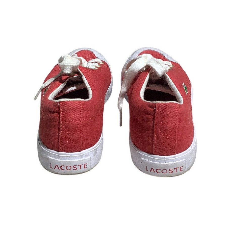 Lacoste Red White Canvas Sneakers Size 8 — Casual, Preppy, Streetwear