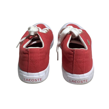 Lacoste Red White Canvas Sneakers Size 8 — Casual, Preppy, Streetwear
