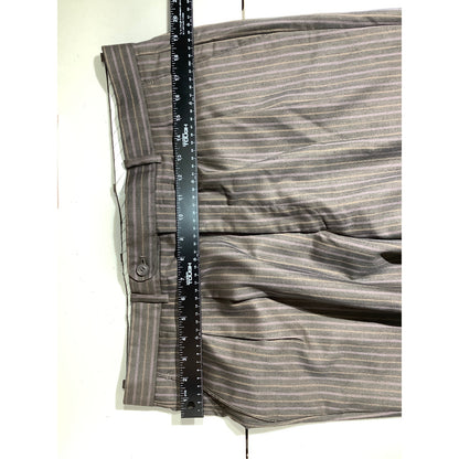 Phat Farm Brown Striped Dress Pants Men’s 38R — Pleated, Wool, Cuffed