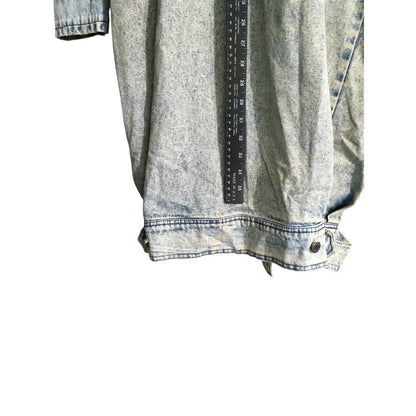 Belma Vintage Acid Wash Denim Trench Duster Coat Size M - Y2K, Grunge, Statement