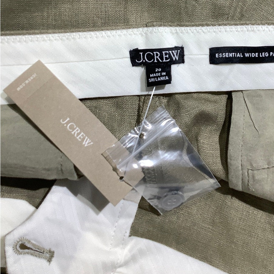 J.Crew Khaki Linen Wide-Leg Pants Women’s 20 NWT — Coastal, Resort, Minimalist